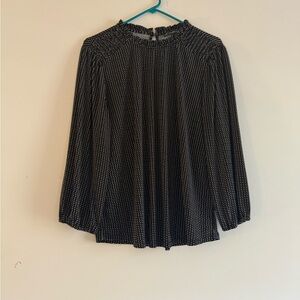 Black and light pink polkadot  blouse size XL Adrianna Papell